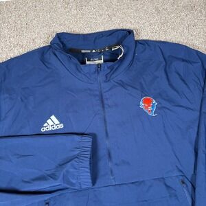 Adidas Bucknell Bison Pullover Stadium 1/4 Jacket Windbreaker Zip Pockets NCAA